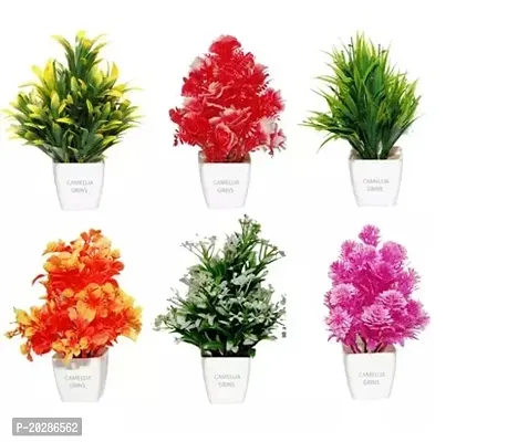 Artificial Wild Plant with Pot Pack Of 6