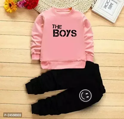Fabulous Pink Cotton Blend Printed Shirts with Jeans For Boys-thumb0
