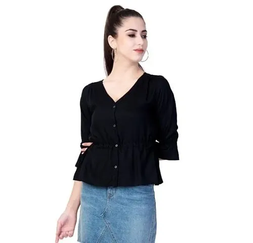 Solid Rayon Casual wear Top