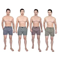 Classic Cotton Blend Checkered Men Boxer Pack of 4-thumb2