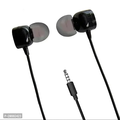 Stylish Black In-ear Wired - 3.5 MM Single Pin Earphones-thumb0