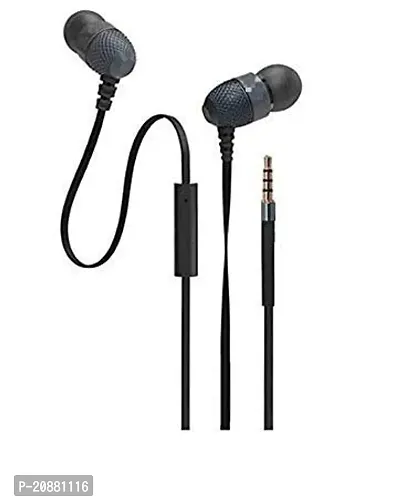 Stylish Black In-ear Wired - 3.5 MM Single Pin Earphones-thumb0