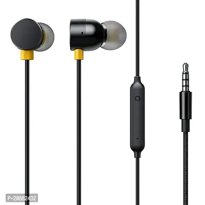 Stylish Black In-ear Wired - 3.5 MM Single Pin Earphones