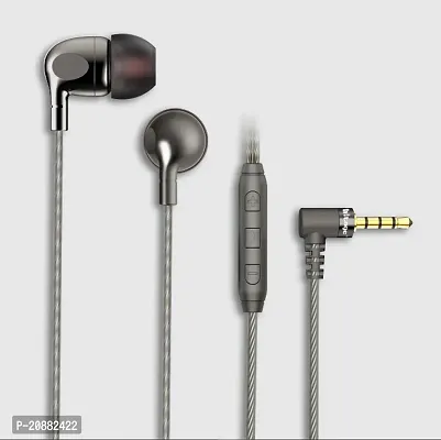 Stylish Grey In-ear Wired - 3.5 MM Single Pin Earphones-thumb0