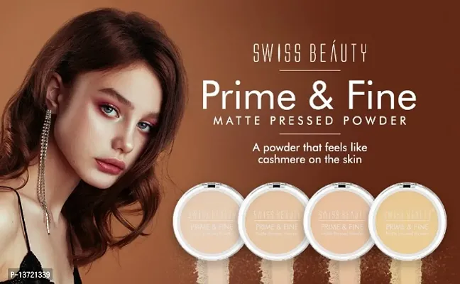 Swiss Beauty Prime  Fine Matte Compact Powder Nude Beige-thumb4