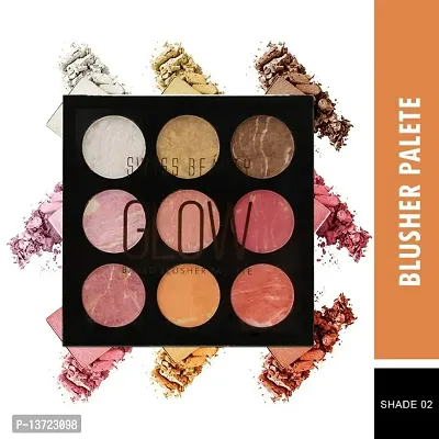 Swiss Beauty glow Baked Blusher Palette with blendable and buildable shimmery Shades |  Shade -02, 24gm-thumb0
