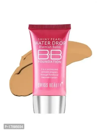 Swiss Beauty BB Foundation | Matte Shiny Pearl Water Drop | Long Lasting - Liquid Foundation - Dark Beige 40 ml
