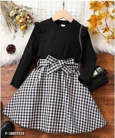 Stylish Black Polyester Dresses For Girls-thumb0