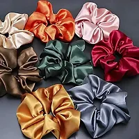 Starlight Twinkle Elastic Hair Bands Ponytail Scrunchies with Ribbon Corner For Women And Girls, Set of 5 (Random Color)-thumb1