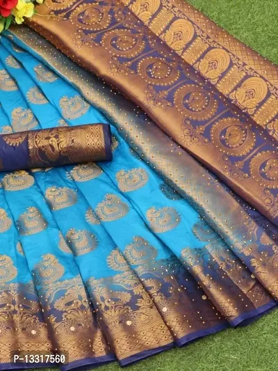 BANARASI SILK SAREE WITH DIAMOND WORK