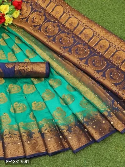 BANARASI SILK SAREE WITH DIAMOND WORK