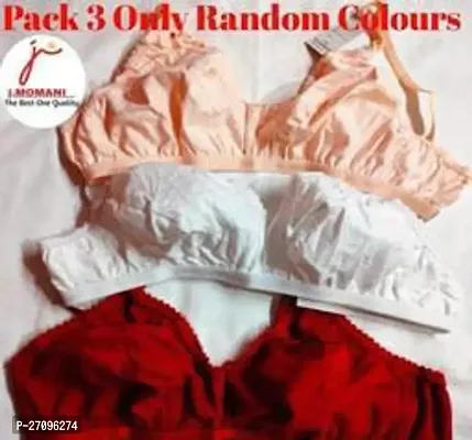 Stylish Women Cotton Blend Basic Bra Pack of 3-thumb0