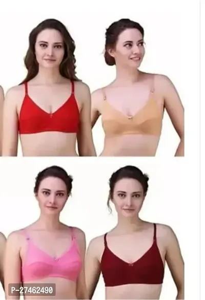 Stylish Multicoloured Cotton Solid Bras For Women