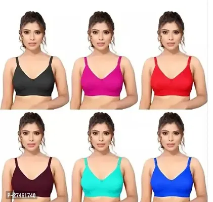 Stylish Multicoloured Cotton Solid Bras For Women-thumb0