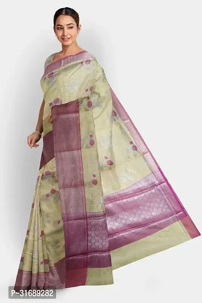 Trendy Silk Blend Saree with Blouse for Women