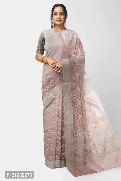 Trendy Silk Blend Saree with Blouse for Women