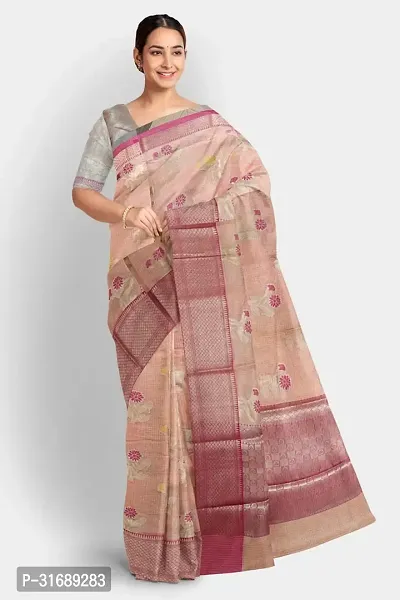 Trendy Silk Blend Saree with Blouse for Women