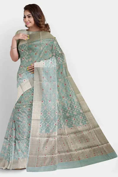 Trending Silk Blend Saree with Blouse piece 