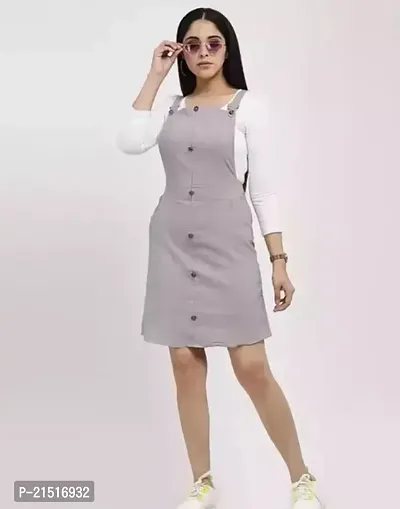 Stylish Grey Cotton Blend Solid Bodycon Dress For Women-thumb0
