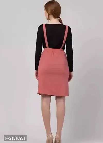 Stylish Pink Cotton Blend Solid Bodycon Dress For Women-thumb2