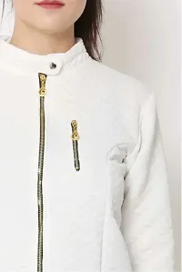 Women White Self-Design Jackets-thumb1
