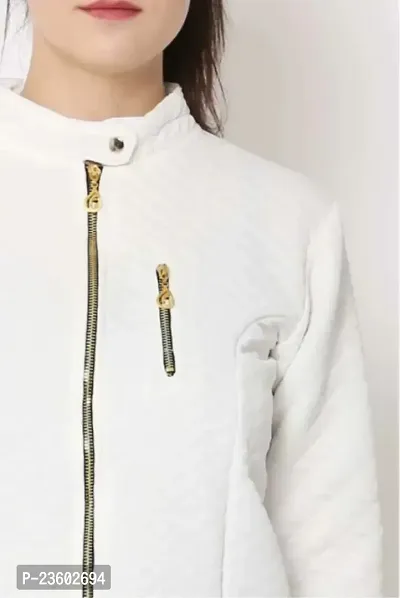 Women White Self-Design Jackets-thumb4