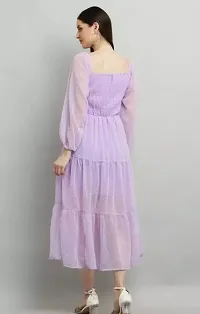 Stylish Purple Georgette Solid Maxi Dress For Women-thumb1