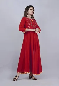 Stylish Rayon Embroidered Anarkali Kurti For Women-thumb2