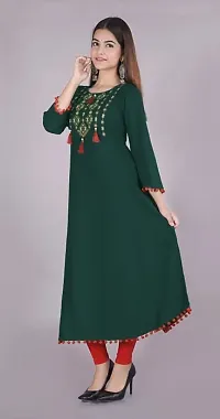 Stylish Rayon Embroidered Anarkali Kurti For Women-thumb2