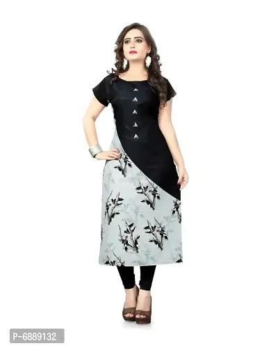 Stylish Printed Crepe Kurti For Women-thumb0