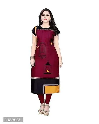 Stylish Printed Crepe Kurti For Women-thumb0