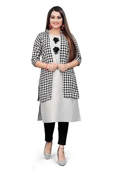 Stylish Kurti With Shrug/ Jacket For Women And Girls