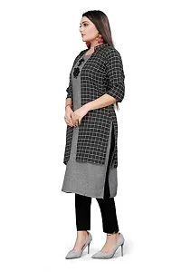 Stylish Printed Cotton Kurti With Shrug/ Jacket For Women And Girls-thumb3