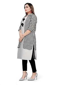 Stylish Printed Cotton Kurti With Shrug/ Jacket For Women And Girls-thumb3