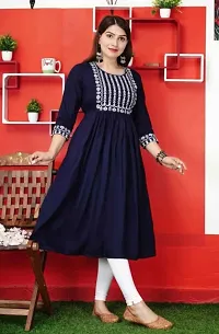 Stylish Embroidered Rayon Anarkali kurti For Women And Girls-thumb2