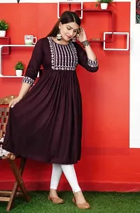 Stylish Embroidered Rayon Anarkali kurti For Women And Girls-thumb2