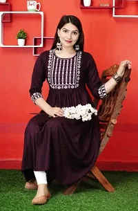 Stylish Embroidered Rayon Anarkali kurti For Women And Girls-thumb3