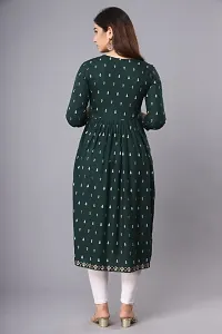 Stylish Rayon Printed/Embroidered Naira Cut Kurti-thumb1