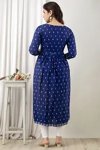 Stylish Rayon Printed/Embroidered Naira Cut Kurti-thumb1