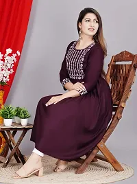 Trendy Designer Rayon Embroidered Anarkali Kurti-thumb1