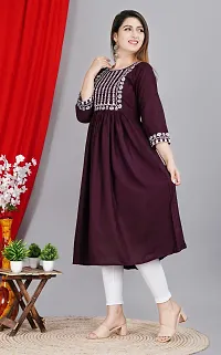 Trendy Designer Rayon Embroidered Anarkali Kurti-thumb3