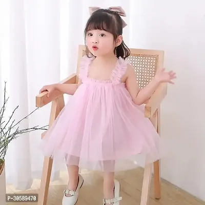 Stylish Net Solid Frocks for Baby Girls-thumb3