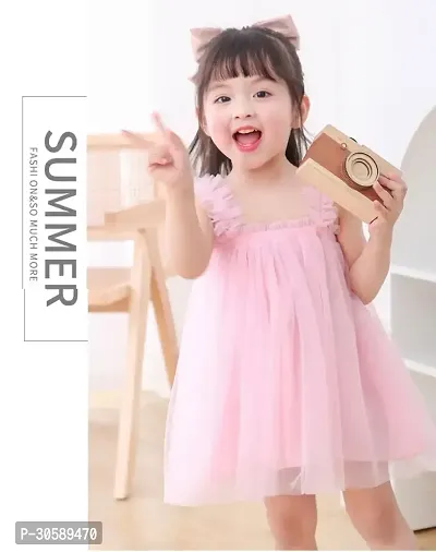 Stylish Net Solid Frocks for Baby Girls-thumb0