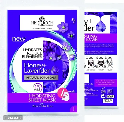 Herbicon Honey With Lavender Face Sheet Mask For Light-Weight, Soothing and Brightening Skin - 20 g (Pack of 2)-thumb4