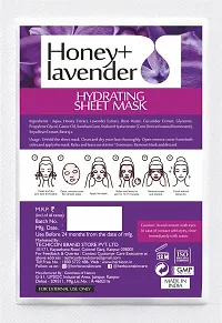 Herbicon Honey With Lavender Face Sheet Mask For Light-Weight, Soothing and Brightening Skin - 20 g (Pack of 2)-thumb1