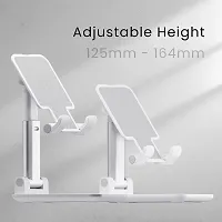 Cell Phone Stand, Foldable Portable Desktop Stand Adjustable Height and Angle Mobile Holder For Desk Sturdy Aluminum Metal Stand Compatible With Smartphone Mobile Holder-thumb1