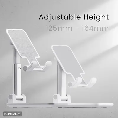 Cell Phone Stand, Foldable Portable Desktop Stand Adjustable Height and Angle Mobile Holder For Desk Sturdy Aluminum Metal Stand Compatible With Smartphone Mobile Holder-thumb2