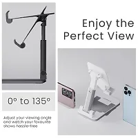 Cell Phone Stand, Foldable Portable Desktop Stand Adjustable Height and Angle Mobile Holder For Desk Sturdy Aluminum Metal Stand Compatible With Smartphone Mobile Holder-thumb2