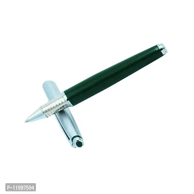 Premium Focus Green Color Metal Body Liquid Ink Rollerball Pen