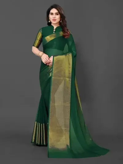 Classic Chiffon Jacquard Saree with Blouse piece